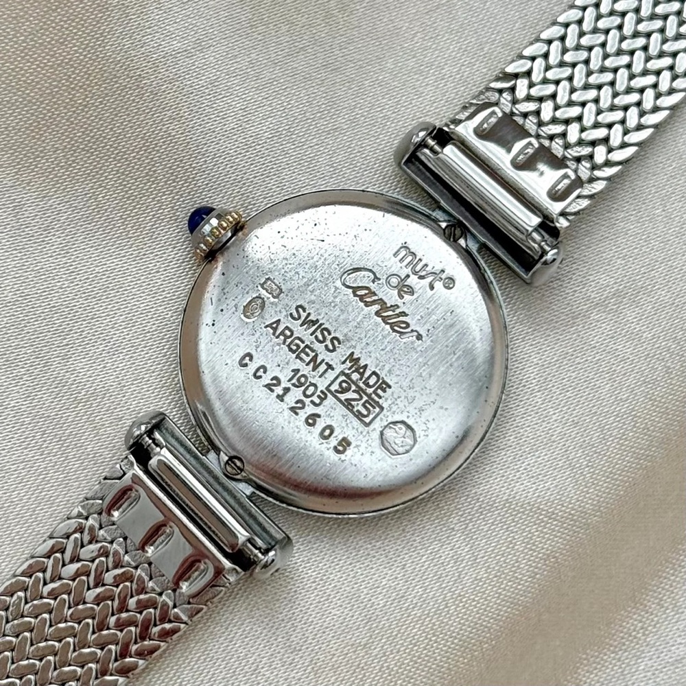 AUTHENTIC VINTAGE CARTIER SILVER WATCH - WITH BOX - Picture 8 of 8
